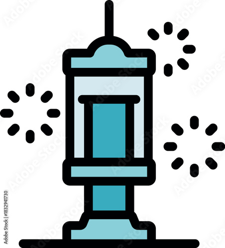 Glass voting booth being used during elections with fireworks celebrating in the background
