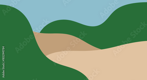 Abstract Landscape with Hills and Sky.