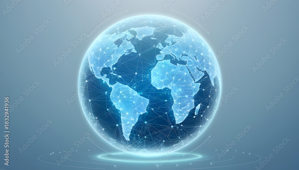 Fototapeta premium Holographic Earth Grid
