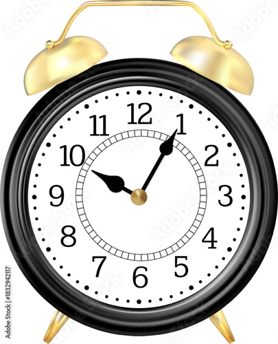 Vintage black alarm clock indicating punctuality and schedule