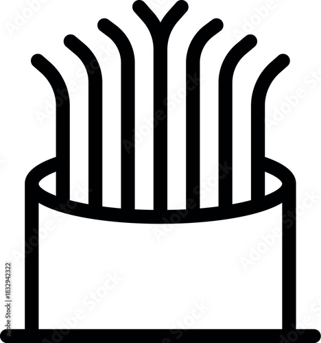 Fiber optic strands connecting to a socket, representing data transmission, network infrastructure, and high speed communication