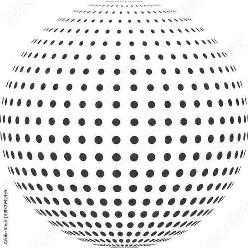 Abstract dotted sphere forming digital global network