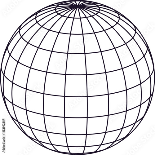 Wireframe globe representing global network and data system