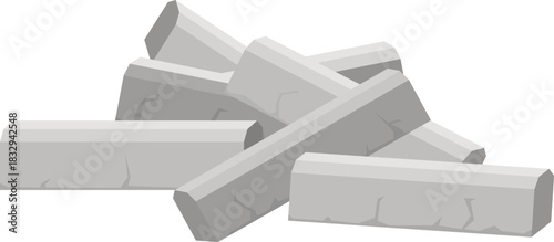 Concrete blocks piling up for building material