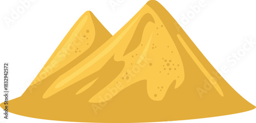 Yellow sand hills forming desert landscape illustration