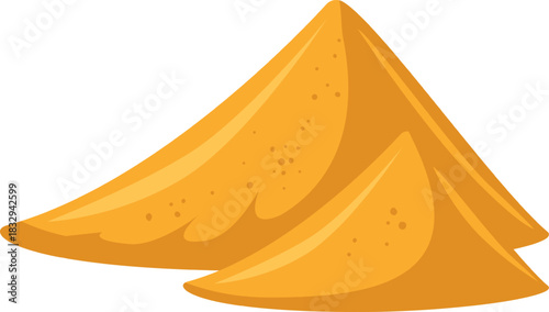 Yellow sand piles forming abstract desert landscape