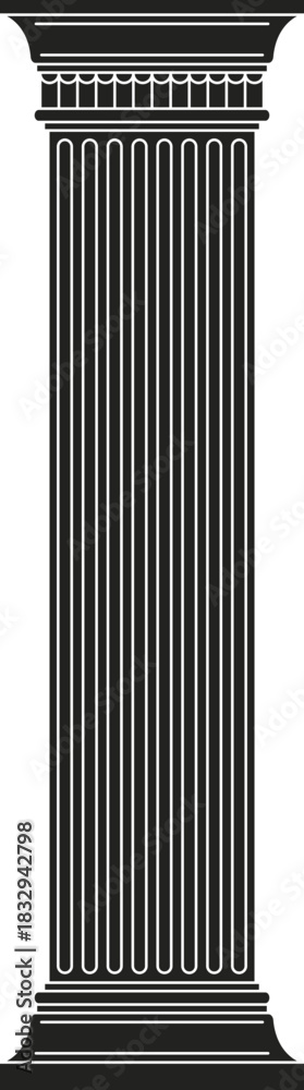 Obraz premium Classical fluted column vector illustration for architecture design