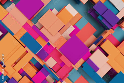 Colorful 3D Isometric Background