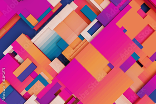 Colorful 3D Isometric Background