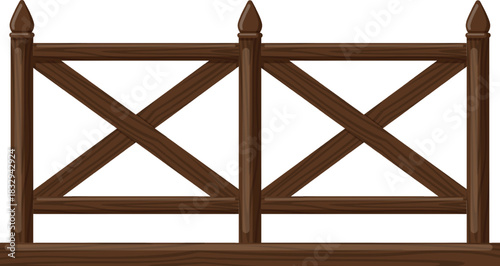 Wooden fence displaying traditional brown lattice design pattern