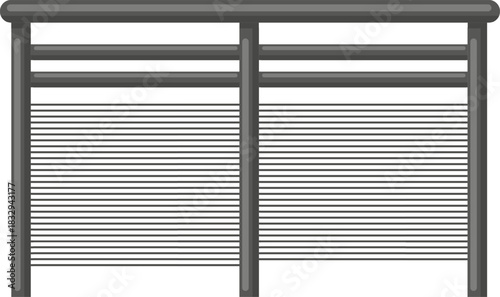 Illustration of a dark gray drying rack with thin bars