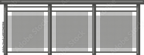 Traditional Japanese shoji screen grid pattern drawing