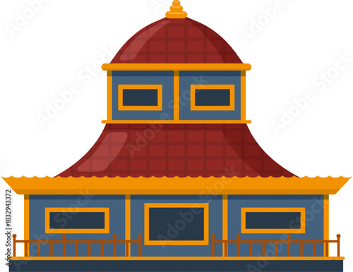 Traditional oriental pagoda building vector illustration design