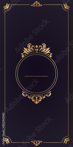 Ornate golden frame luxurious invitation template