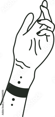 Hand crossing fingers for luck and good fortune