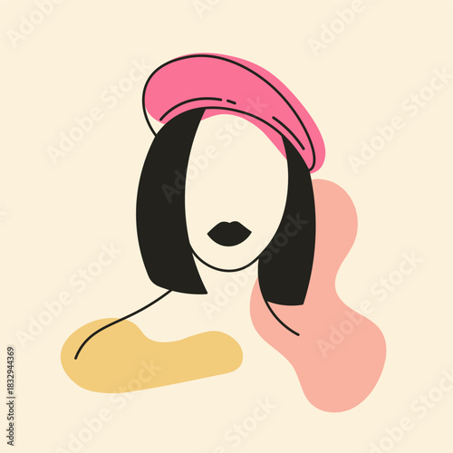Woman wearing pink beret for fashion and style