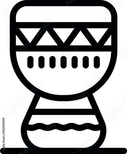 Traditional african djembe drum featuring intricate geometric patterns, celebrating the rich musical heritage of the continent