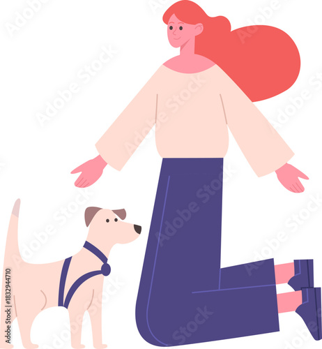 Happy woman enjoying playtime with her loyal dog