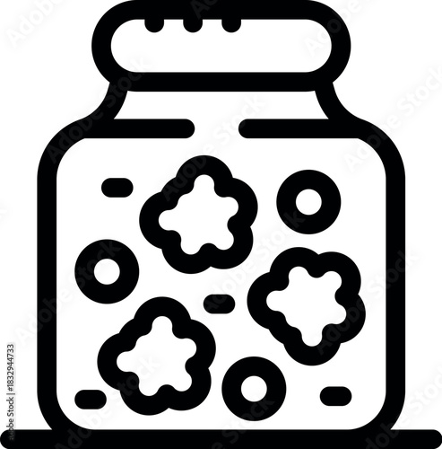 Glass jar with pickled vegetables, representing fermented food preservation