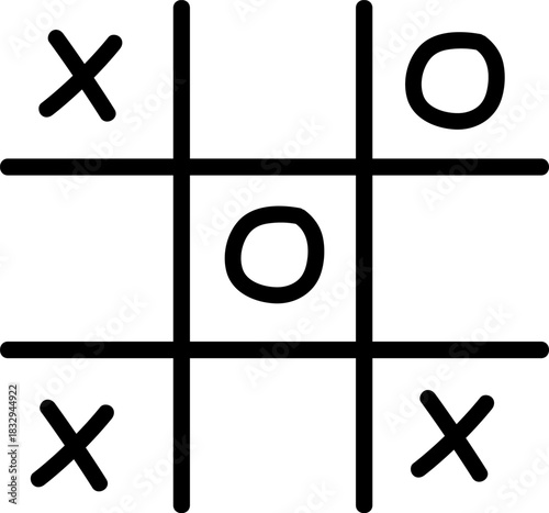 Tic tac toe game board showing X and O