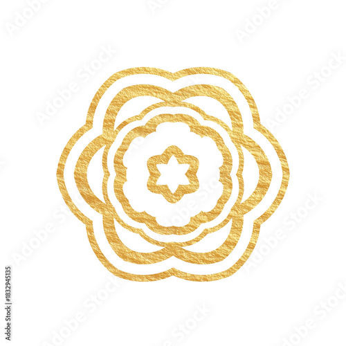 Creative gold flower design on isolated golden background