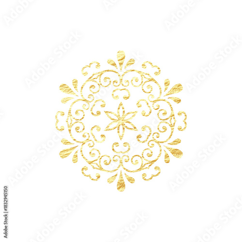 Golden decorative pattern on a light background