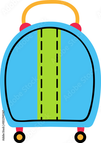 Cartoon luggage preparing for travel and adventure