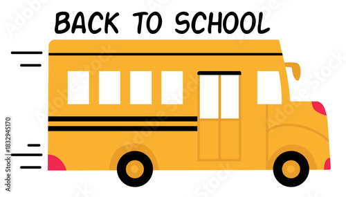 School bus traveling, representing back to school concept