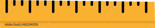 Yellow ruler displaying measurement markings for accuracy