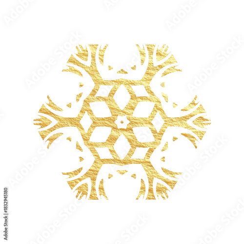 Beautiful golden snowflake design on a bright background