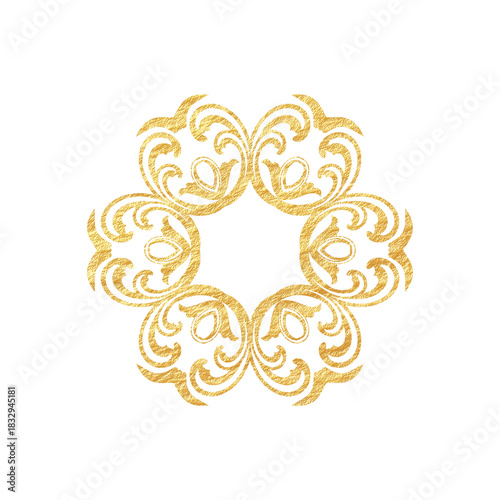 Elegant golden patterned design on isolated background