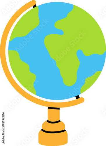 World globe representing Earth continent oceans learning