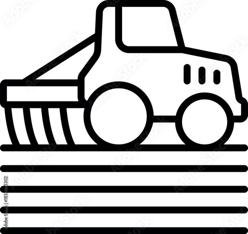 Tractor plowing field, preparing soil for sowing, essential step in crop production