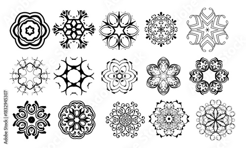 Black floral designs