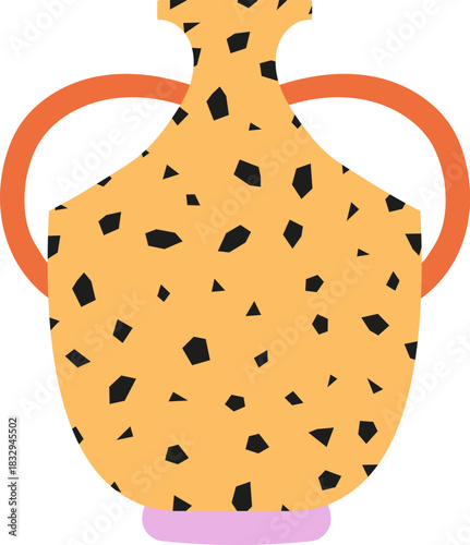 Amphora vase with leopard print texture pattern