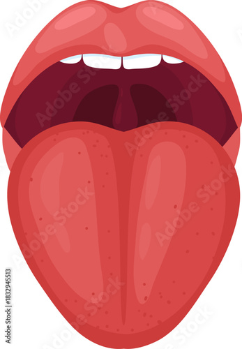 Open mouth with tongue sticking out cartoon