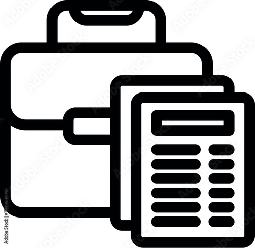 Portfolio, documents, and calculator representing financial planning, accounting, and business management