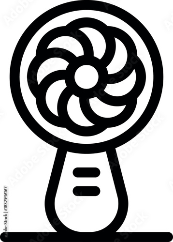 Handheld portable fan generating refreshing airflow, perfect for personal cooling on the go