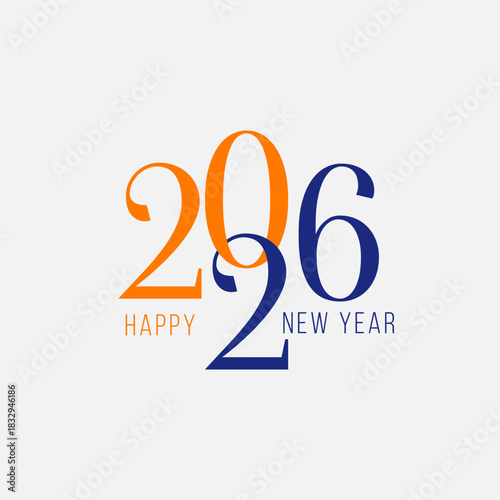2026 Happy New Year design vector. trendy unique new year 2026 logo. New Year 2026 poster design. 2026 logo for business, education, economy world. 2026 logo for calendar. Happy new year wish.
