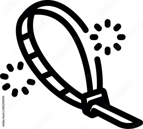 Cable tie making sparks while tightening around object