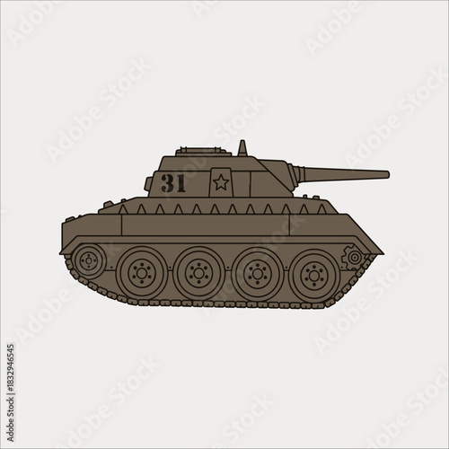 battle tank drawing artwork handmade illustration