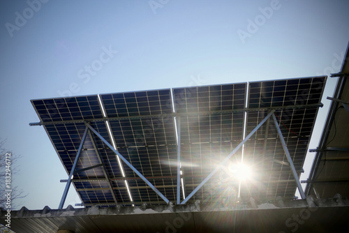 Detail of a photovoltaic panel for renewable electric production Eco, clean, sustainable energy concep