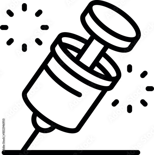 Syringe injecting a substance creating sparkles, representing a medical treatment or vaccination process