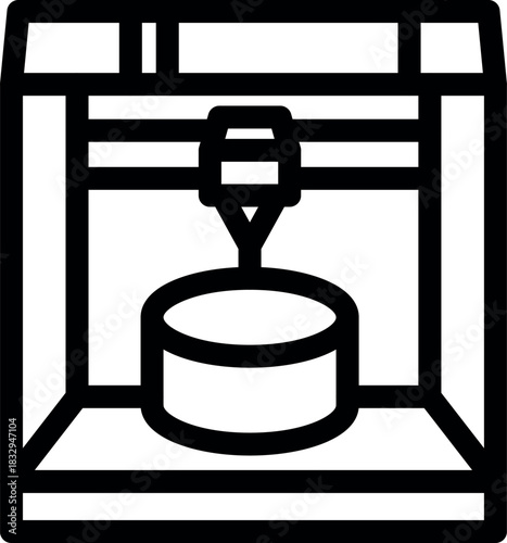 Modern 3d printer creating a cylindrical object, showcasing additive manufacturing technology