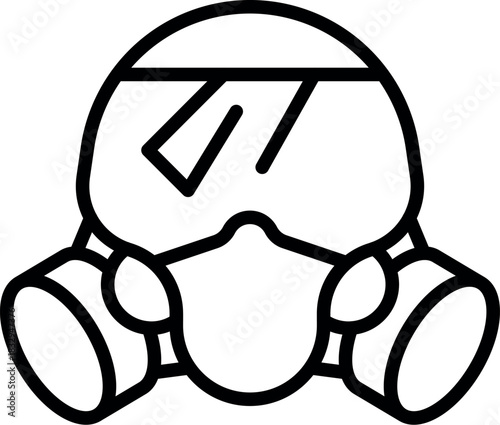 Gas mask providing respiratory protection and eye protection in hazardous environments, ensuring safety and preventing exposure to harmful substances
