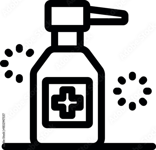 Antiseptic spray bottle is disinfecting and sanitizing, providing virus protection