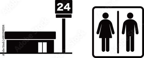 コンビニ　トイレ　アイコン