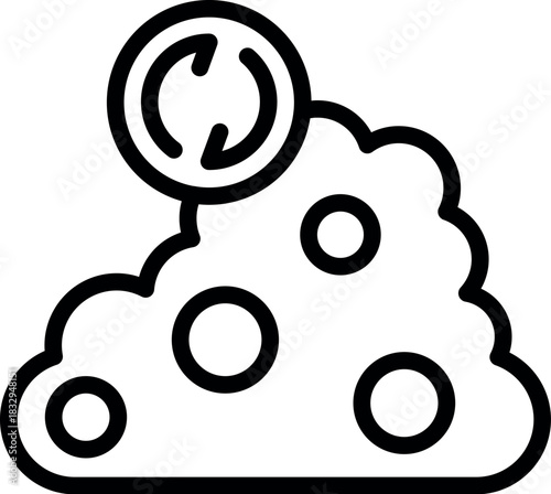 Refreshing cloud computing syncing data, information storage icon representing online file synchronization and data backup process