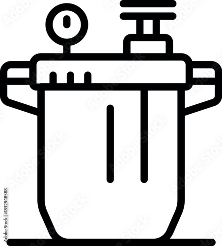 Sterilization equipment with pressure gauge and valve, ensuring hygiene and safety in medical or scientific settings