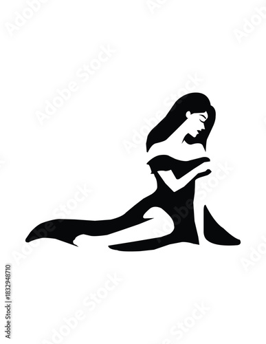 silhouette of a woman doing yoga